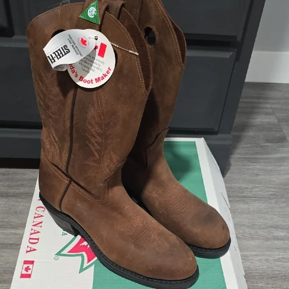 TC Dark Brown Western Boots - Picture 3 of 9